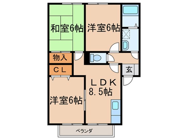 山鹿ハイツの物件間取画像